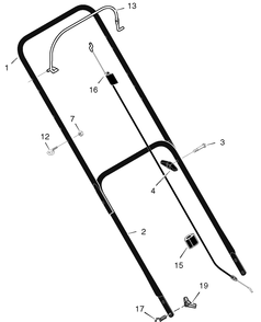 Handle Assembly Diagram and Parts List for 222210X24B 2005 Briggs and Stratton Lawn Mower